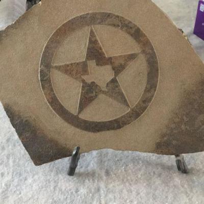 Sandstone engraved Texas Star 