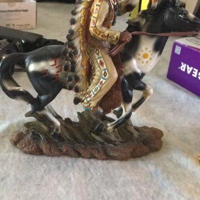 indian chief paint horse statue
