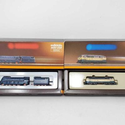 #374 â€¢ Two Marklin Mini-Club Z Scale Locomotive Train Sets - 8890, 8878