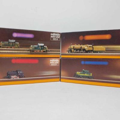 3 Marklin Mini Club Z Scale Trains and 1 Unknown
8804 Box with Unknown Train Steam Locomotive with Tender- 8870 Tender Locomotive- 88051...