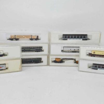 441-Eleven Marklin Mini-Club Z-Scale Train Cars
Models 82600, 8657, two 8715, two 86551, 8673, 8211, 31741