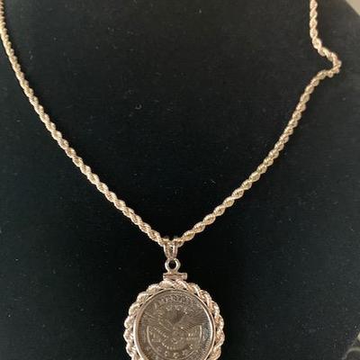 Fine Silver Coin Pendant Necklace