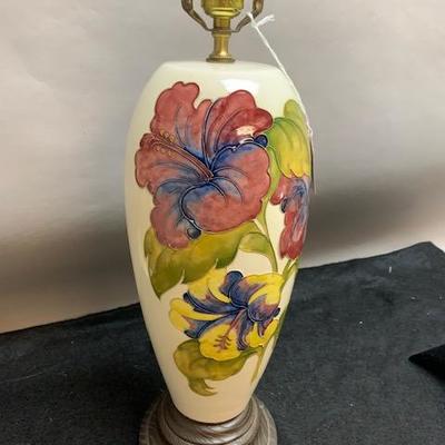 Moorcroft Pottery Large Hibiscus Lamp