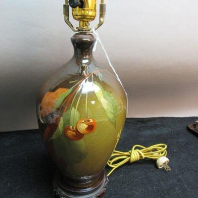 Weller Louwelsa Cherry Art Pottery Lamp