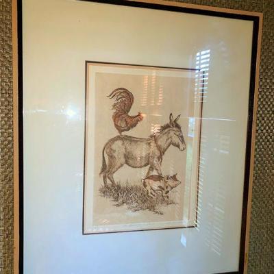 Artist Shirley Holt framed Drawing