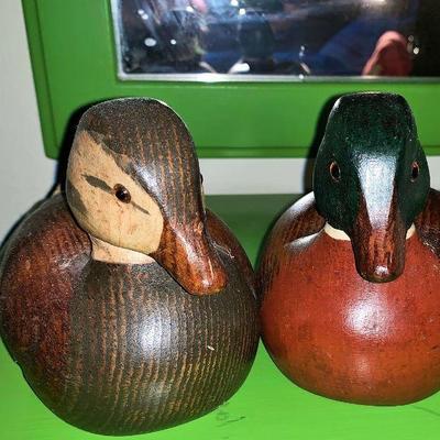 Pair of Unique Wooden Ducks