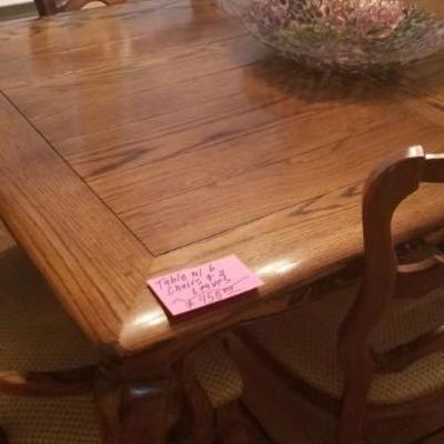 Table and 6 chairs $225