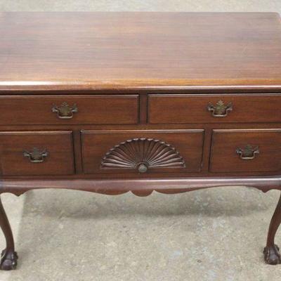  Mahogany Shell Carved Ball and Claw 5 Drawer Low 