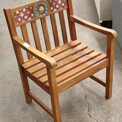  Paint Decorated Country Slat Arm Chair 