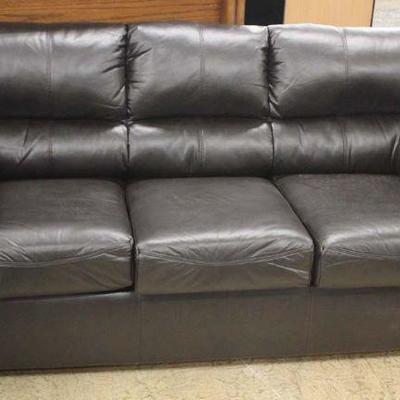  NEW Black Leather Sofa 
