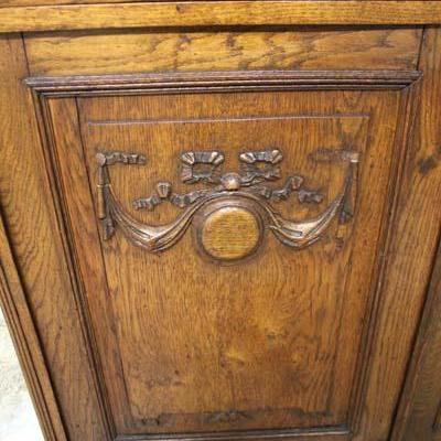  ANTIQUE Oak Carved French 2 Part Court Cupboard 