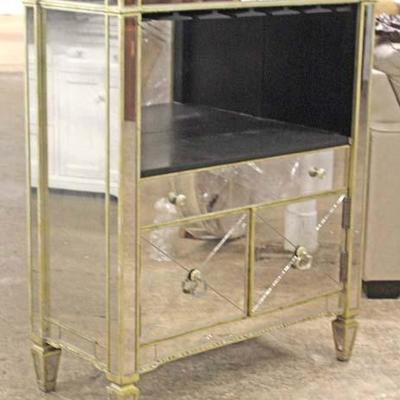  Hollywood Style Decorator 2 Door 1 Drawer Lift Top Liquor Cabinet Bar with Liquor Bottle Holders 