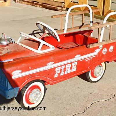 Vintage Red Fire Truck Pedal Car