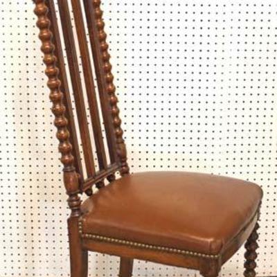 ANTIQUE Walnut Victorian High Back Gothic Style Side Chair 
