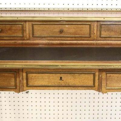  French Leather Top Step Up Desk with Gallery 