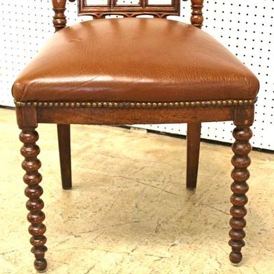  ANTIQUE Walnut Victorian High Back Gothic Style Side Chair 