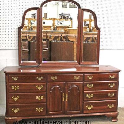  Ethan Allen Mahogany 9 Drawer 2 Door Low Chest with Tri Fold Mirror

Auction Estimate $200-$400 – Located Inside 