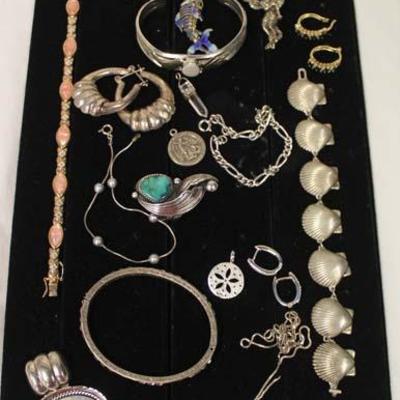 Tray Lot of Marked 925 Sterling Jewelry 