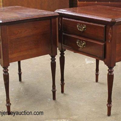 PAIR of “Ethan Allen Furniture” 2 Drawer SOLID Mahogany Stands, Made in America

Auction Estimate $100-$200 – Located Inside 