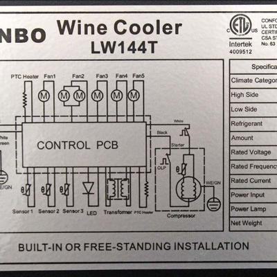  NEW â€œLanboâ€ 149 Bottle Wine Cooler â€“ Model Number LW144T 