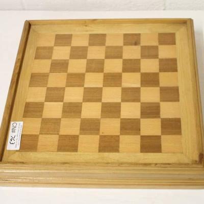 Wood Checker Chess Lift Top Game with Wood Pieces 