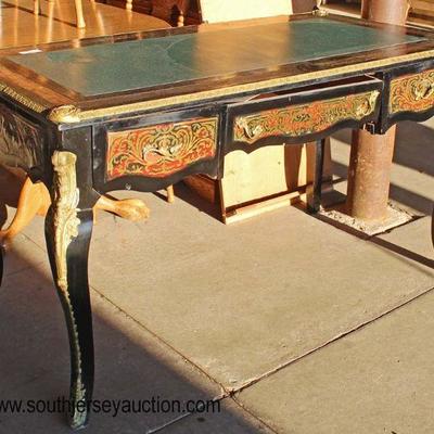 Leather Top Inlaid Desk