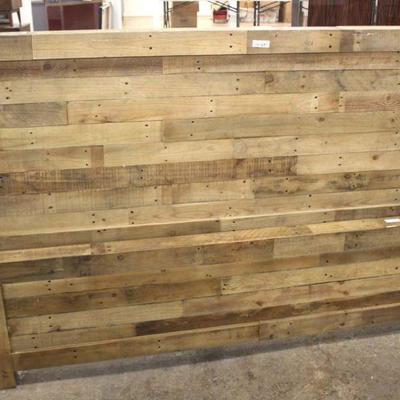  Rustic Shiplap Natural Finish Queen Bed with Rails 