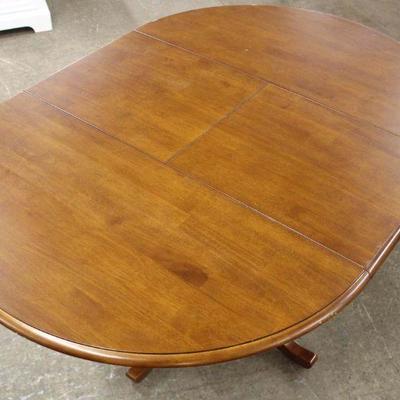  7 Piece Mahogany Contemporary Oval Dining Room Table with 6 Dining Room Chairs 