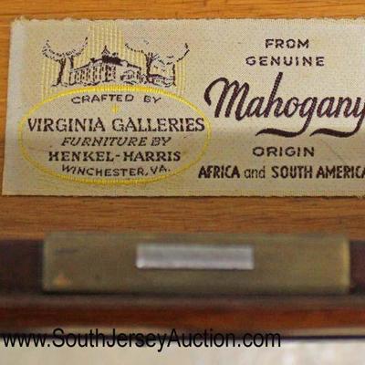  SOLID Mahogany â€œHenkel Harris Furniture Virginia Galleriesâ€ Shell Carved Queen Anne 4 Drawer Low Boy 