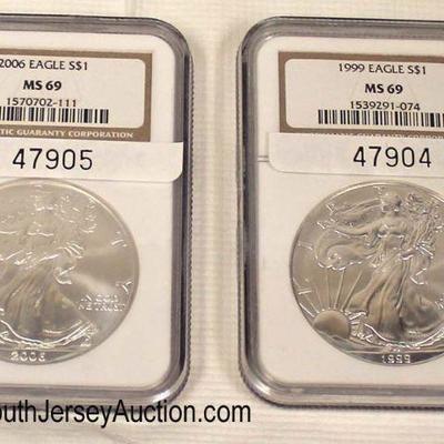  1999 Silver Eagle $1.00 MS-69 and 2006 Silver Eagle $1.00 MS-69 