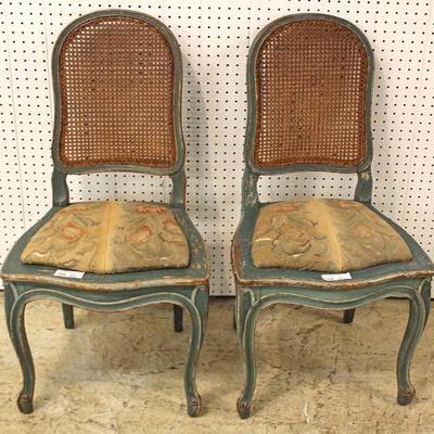  PAIR of ANTIQUE French Music Chairs with Original Paint 