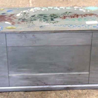  Paint Decorated Lift Top Storage Box 
