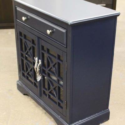  NEW Grey Blue One Drawer Two Door Contemporary Decorator Server Console 