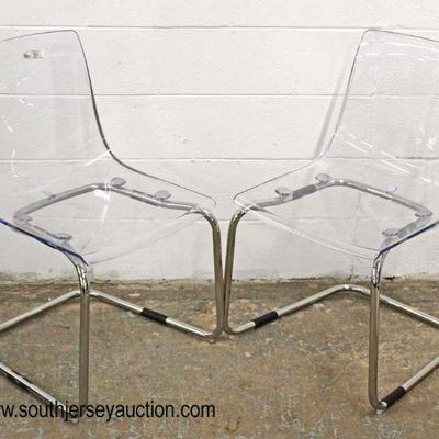  PAIR of Lucite and Chrome Modern Design Side Chairs

Auction Estimate $100-$300 – Located Inside 