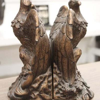  PAIR of Bronze Eagle Bookends 