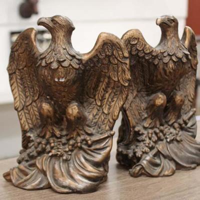  PAIR of Bronze Eagle Bookends 