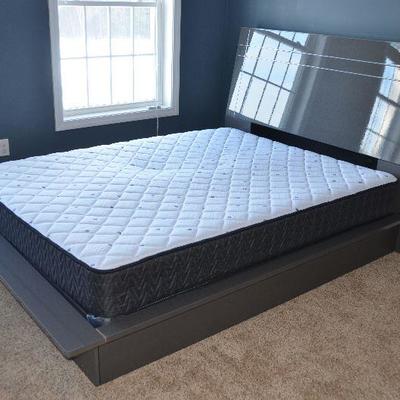 Item #4 Bed
(Part of matching bedroom set) 
Beautiful Gloss Gray! Very trendy and stylish. Queen Size Bed Set as shown. New 11/9/2017...