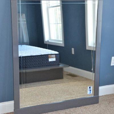 Item #6 Long Dresser with Mirror (Never installed!) 
(Part of matching bedroom set) 
Beautiful Gloss Gray! Very trendy and stylish. Has...