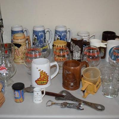 Beer steins and beer cups