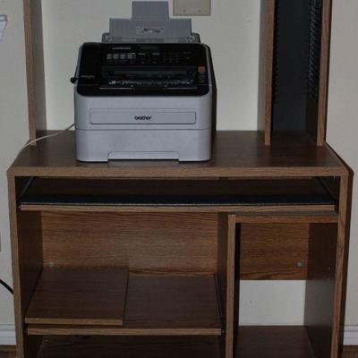 Laminated Oak Grain Computer Desk (35 1/2â€W x 19 1/2â€D) shown with Professional Brother Laser Fax Super G3, Intelifax 2840 