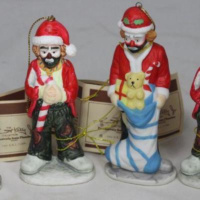 Flambro Emmett Kelly Collection Porcelain Clown Figurines/Ornaments  