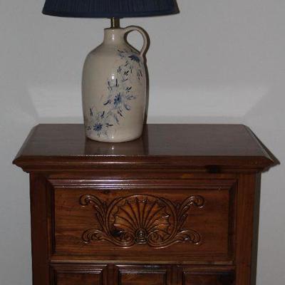 American Drew 2 Drawer Night Stand  shown with Hand Painted Jug Lamp  