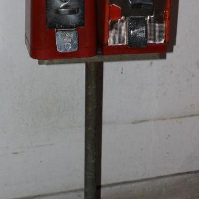 Vintage Acorn No. 1 - 1 cent Gum Ball Machine and Northwestern Model 60 5 Cent Gum Ball Machine on Stand