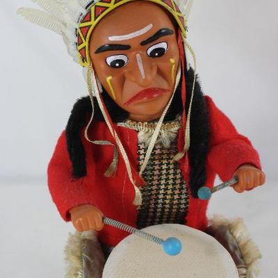 Alps Drumming Indian Battery Operated Toy c..1950â€™s 