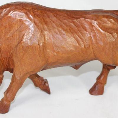 Jose Pinal (1913-1983) El Toro Wood Carved Statue c. 1970â€™s (6â€H x 10â€)