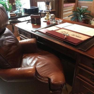 Executive Desk and Leather Chair