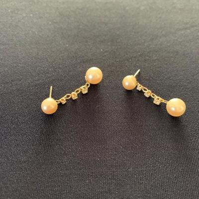 14kt gold, diamond & freshwater pearls 
