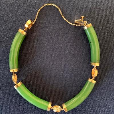 14kt gold & jade