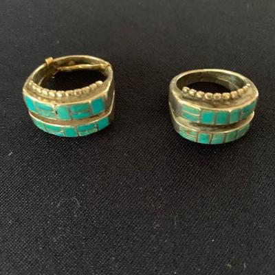 Sterling turquoise his and hers bands