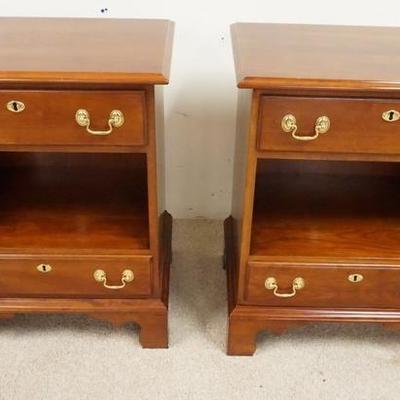1061	PAIR OF STATTON AMERICANA TWO DRAWER NIGHT STANDS 
